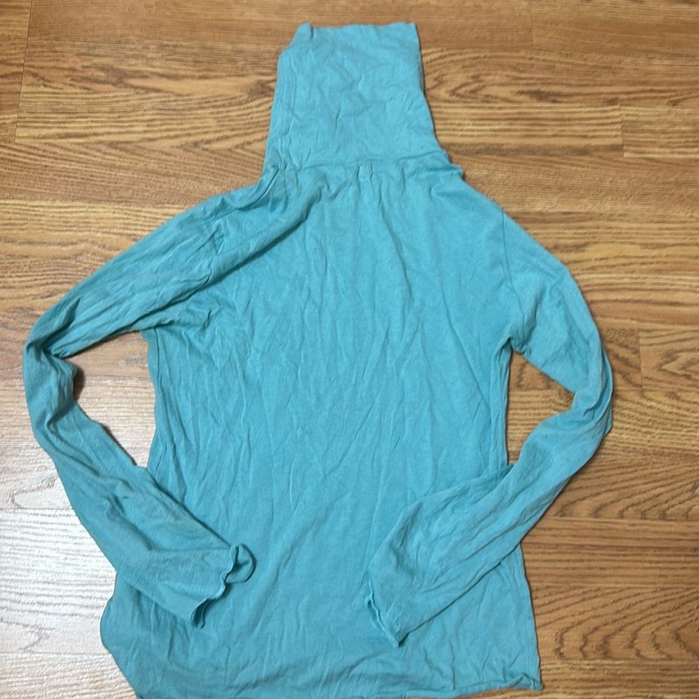 Majestic Paris cotton-cashmere turquoise turtleneck, size 3 (large) NWOT